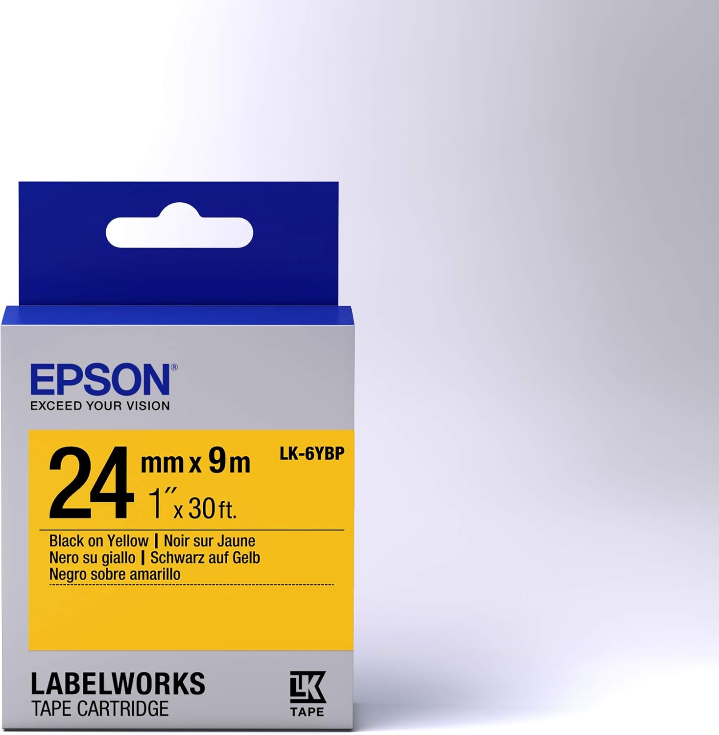 Epson LK-6YBP Yellow Background Black Text Tape 24 mm x 9 m, No - Image 3