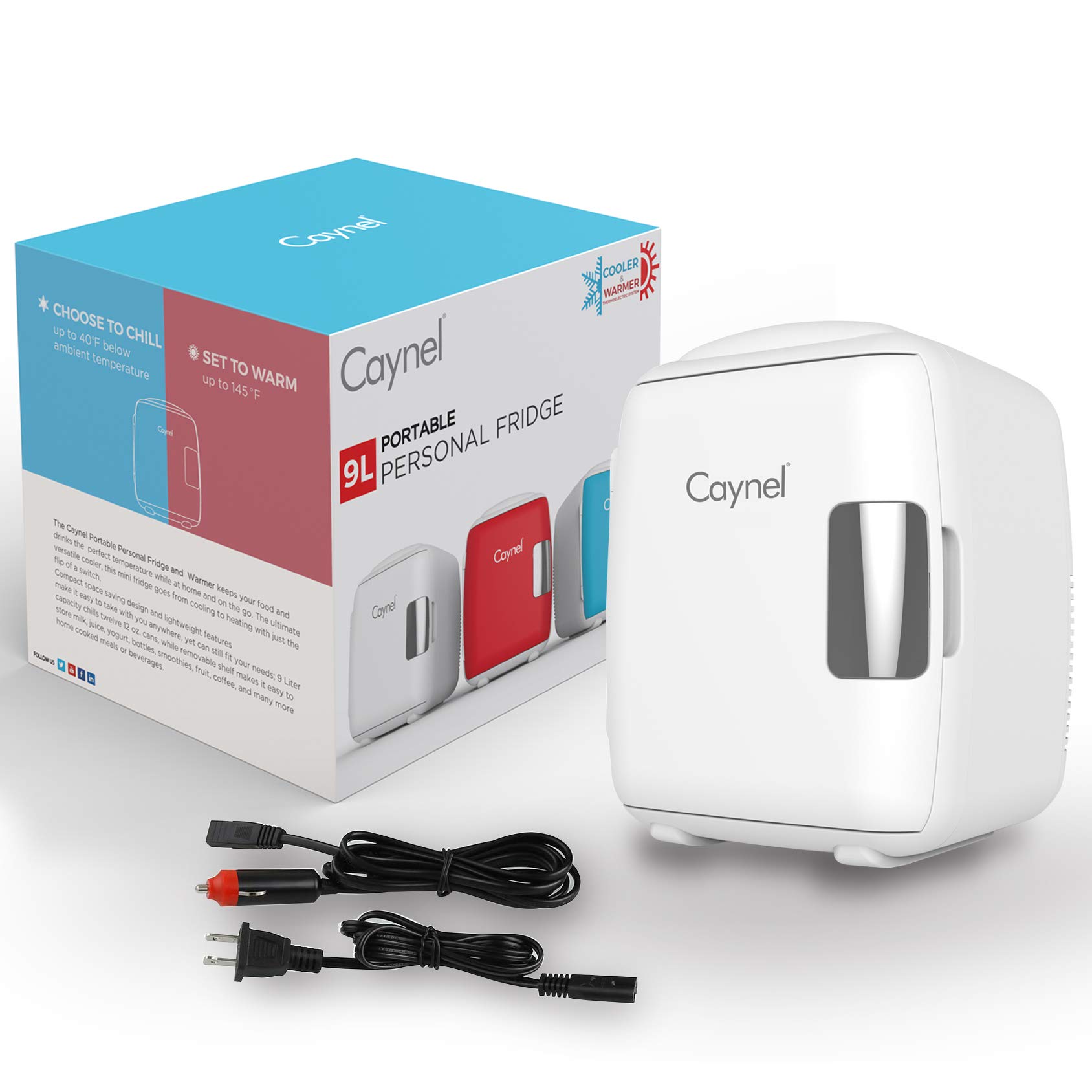 CAYNEL Thermoelectric Mini Fridge Cooler And Warmer 9 Liter/12 Can