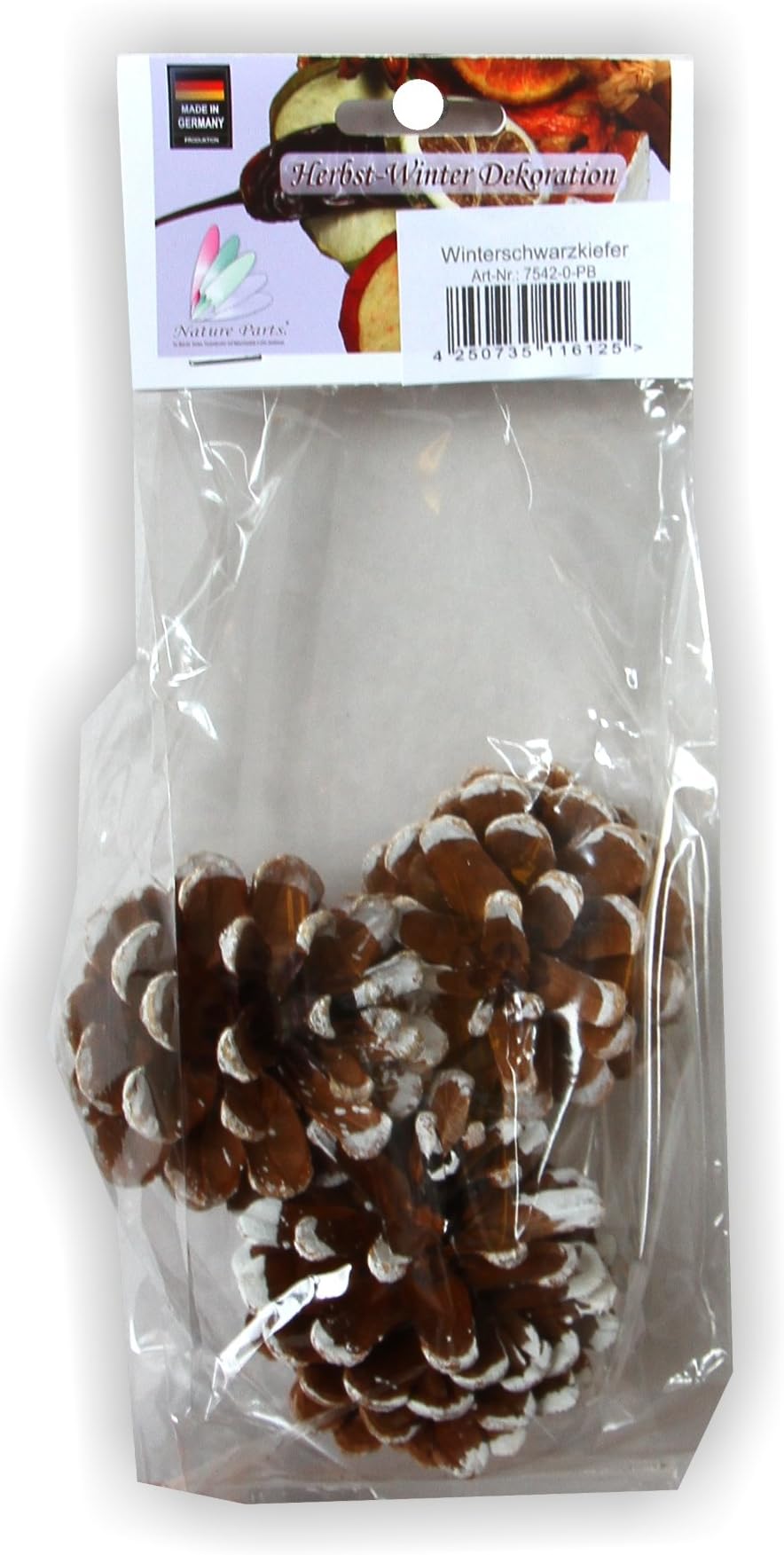 NAVOW Winter Black Pine Cone Craft Product Set of 3 Natural 22 x 10 x 5 cm in a Poly Bag