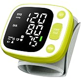 Oklar Wrist Blood Pressure Monitor, FDA Cleared Rechargeable BP Machine | For Home Use, Adjustable Cuff (4.92-8.46"), 240 Reading Memory for 2 Users, Voice Broadcast, Storage Case Included, Green