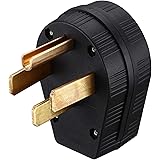 Miady NEMA 14-50P Power Plug, 50-Amp 4-Prong 125/250V Straight Blade Angles Dryer Replacement Male Plug