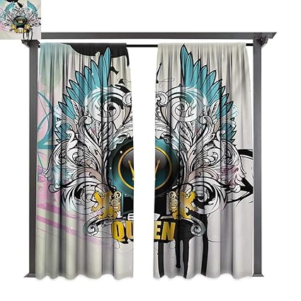 Amazon Com Bybyhome Outdoor Door Curtain Queen Artistic Design