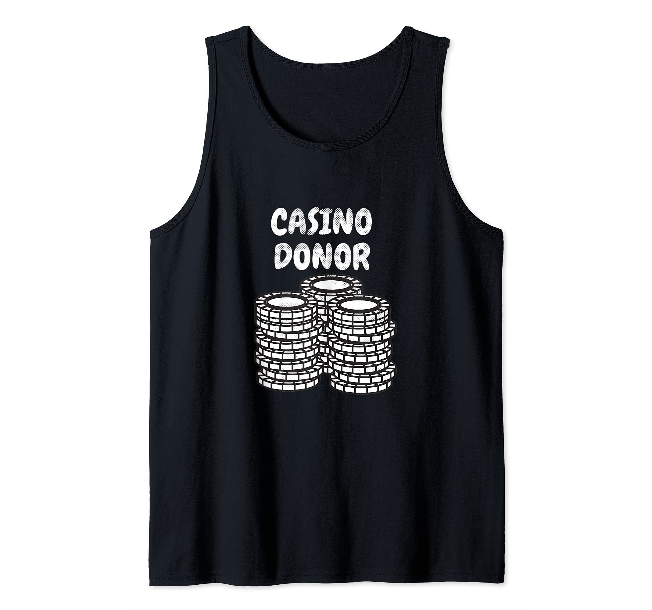 Mens Funny Poker Player Casino Donor Loves Gambling Tank Top