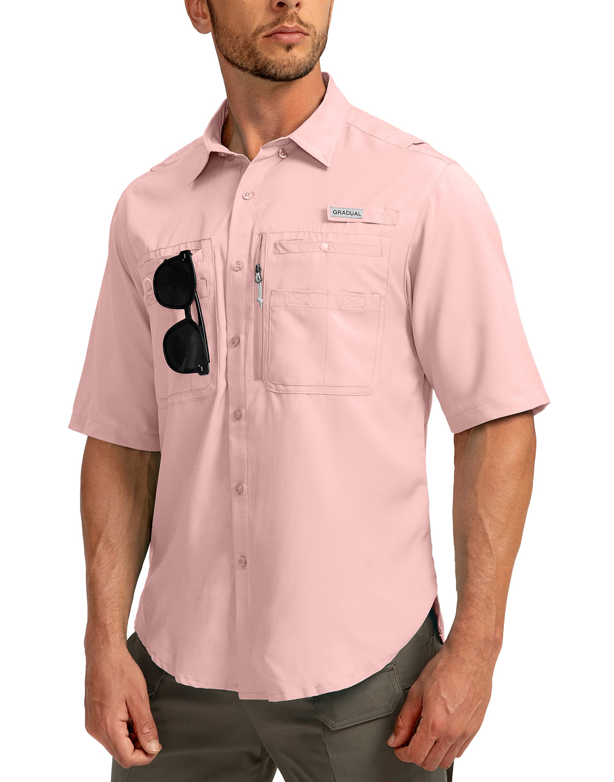 Men's Fishing Shirts with Zipper Pockets UPF