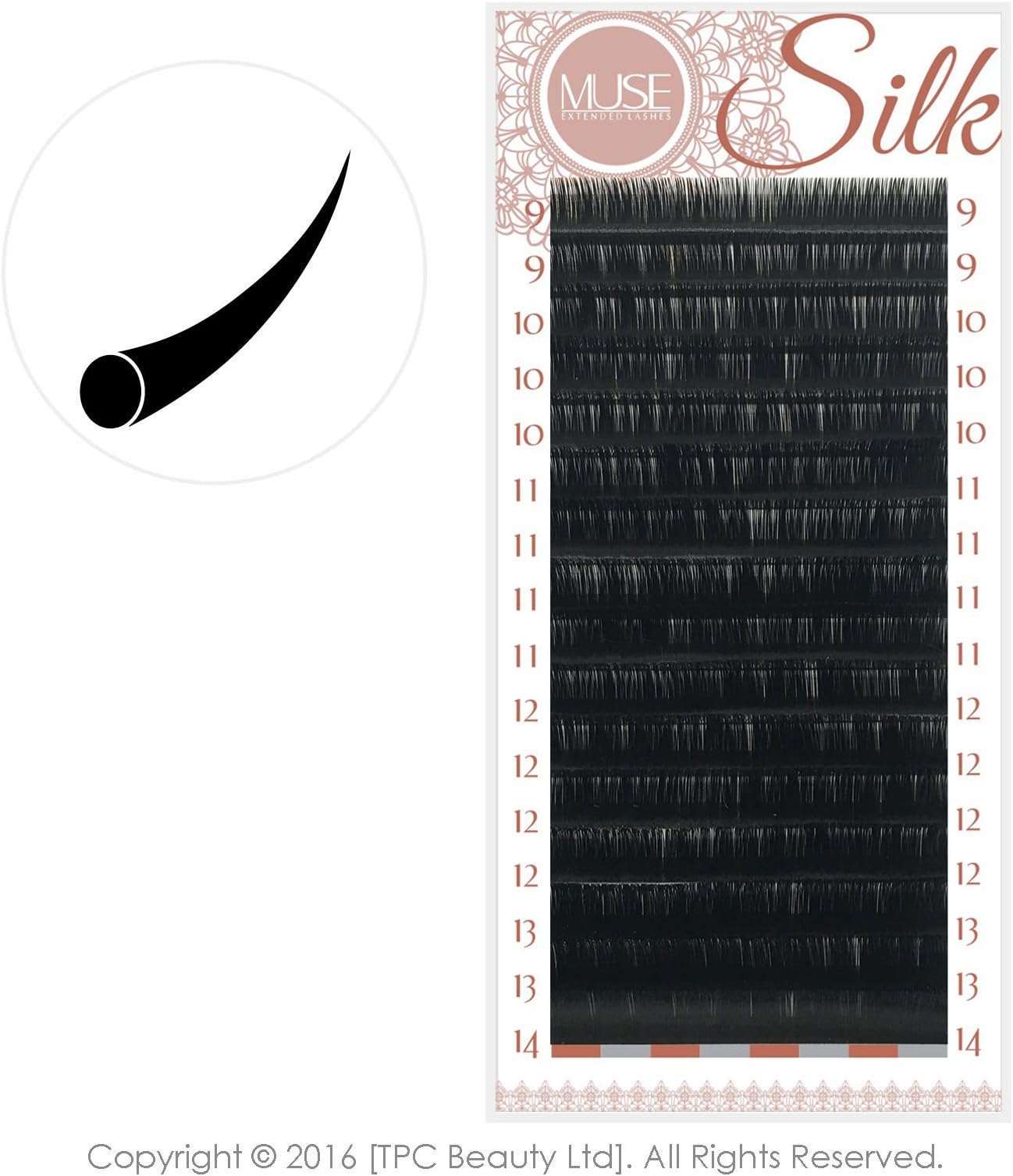 MUSE Silk Russian Volume Lashes Semi Permanent Individual Eyelash Extensions (0.12 D MIX)