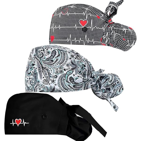 VIAOLI Nursing Scrubs Adjustable Working Hat - Cotton Cap With Button Ear Strap Holders, One Size Fits Most