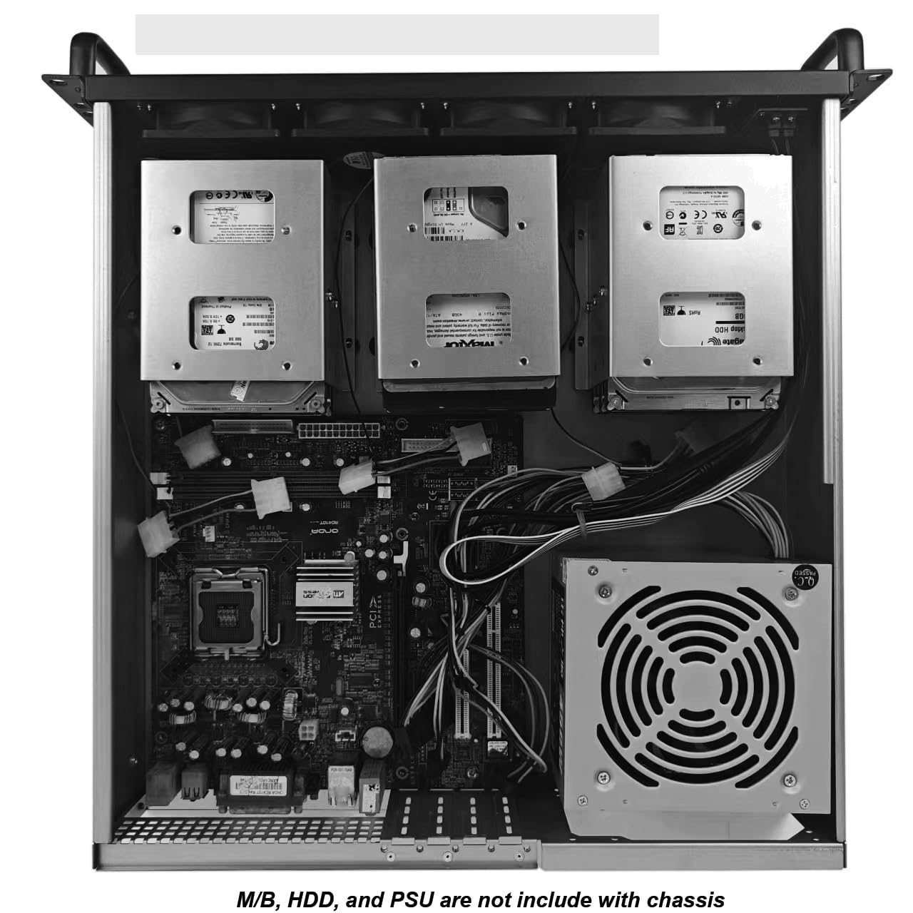 RackChoice MicroATX/Mini-ITX 2U Rackmount Server Chassis max 9x3.5 Bay / USB3.0 with 2.0 Adapter Support ATX PSU Either top or Side Cooling Depth 17.7