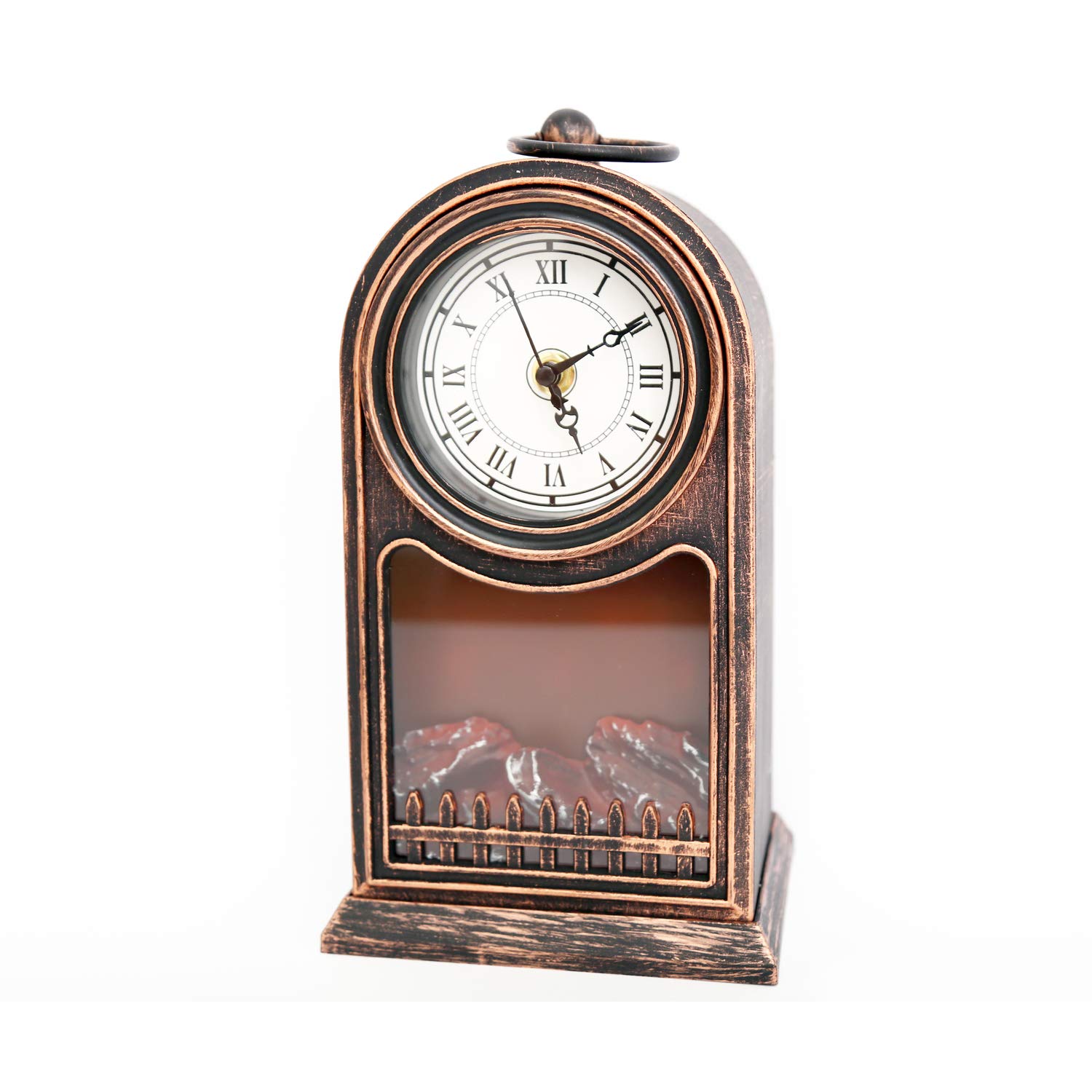 Sifcon Decorative Fireplace Lamp with Clock Decorative Light