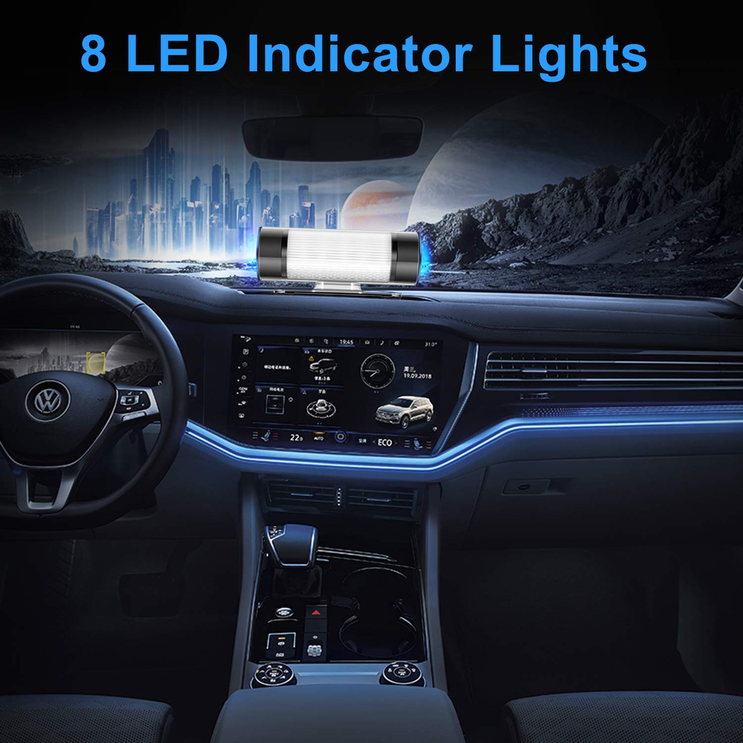 QUEENTY HEPA Car Air Purifier, High Efficiency Carbon Filter, Eliminates Smoke, Dust, Pollen and Bad Odors for Auto and Small Space