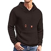 COOFANDY Mens Hoodies Sweatshirts Long Sleeve Fashion Waffle Knit Pullover Hoodie with Pocket
