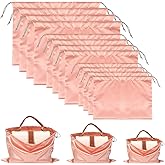 12 Pack Dust Bags for Purses and Handbags - 3 Size Premium Polyester Purse Dust Bags for Storage with Drawstring, Pink Protective Covers for Luxury Bag Shoes Boots Travel Organization