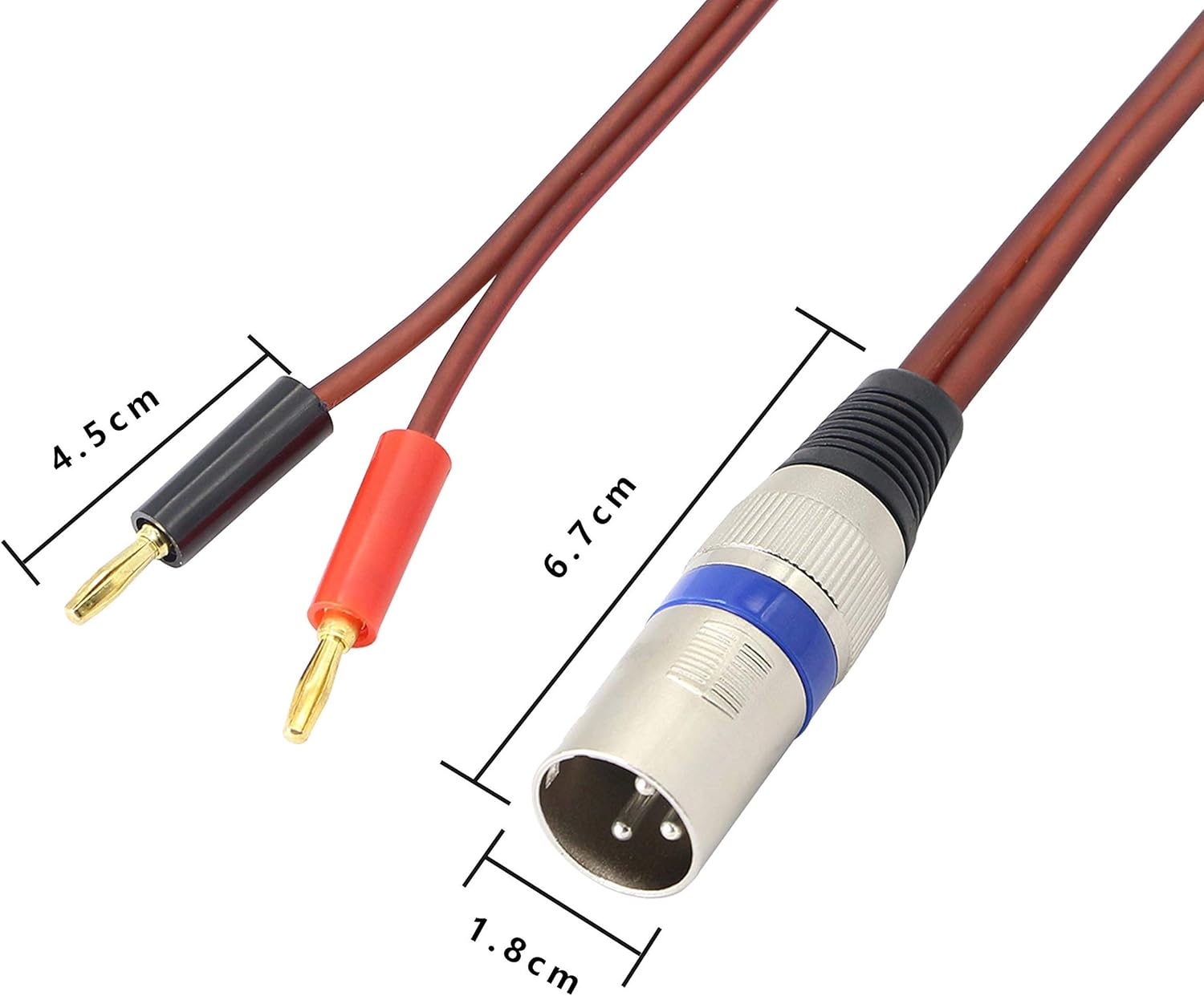 XLR to Banana Speaker Cable,XLR 3 Pin Male to Dual Banana Plugs Audio Cable, Gold-Plated 4mm Plug to XLR3 Pro HiFi Speaker Wire for DJ/PA Amplifier Subwoofer Mixer-2M/6.56 Feet (XLR Male): Home Audio & Theater