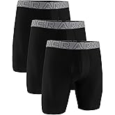 Under Armour Men's Multi-Pack Performance Tech Long-Leg Boxer Brief, 9" Inseam, All-Day Comfort