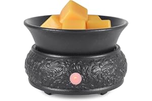 mocosa Wax Melt Warmer Ceramic Wax Warmer,3-1 Candle Wax Warmer for Scented Wax Burner Electric Wax Melter as Gifts for Moms Grandma Women Girls(Black)
