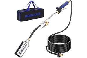 DORLOTI Propane Torch Weed Burner,Weed Torch,High Output 1,800,000 BTU with Storage Bag and Self Ignition,Blow Torch with 10FT Hose(Connect the hose to the handle counterclockwise)