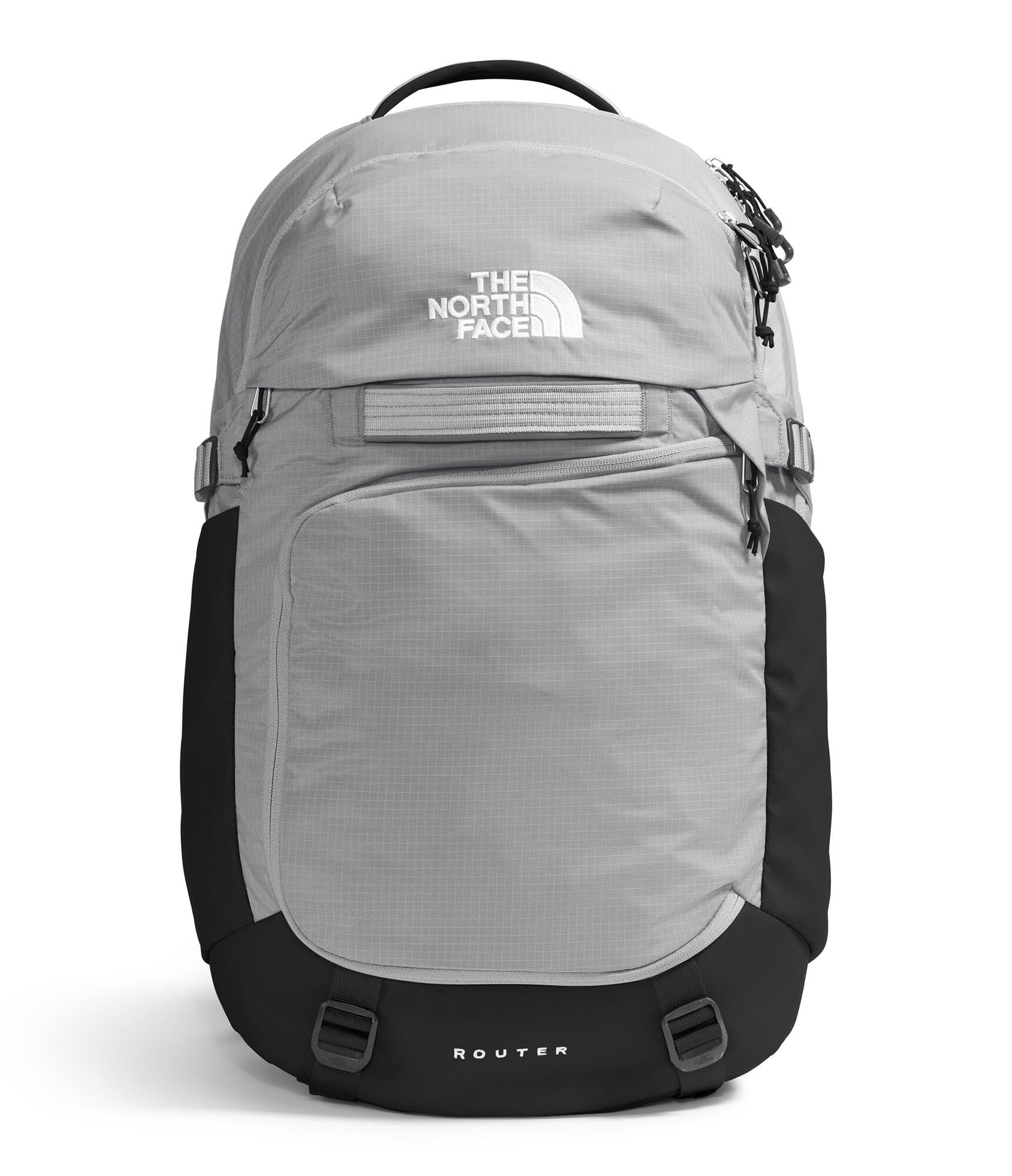 The North Face Router Everyday Laptop Backpack - Daypack, Water Repellent, Laptop Sleeve, Reflective Details, Meld Grey/TNF Black-NPF, One Size Image