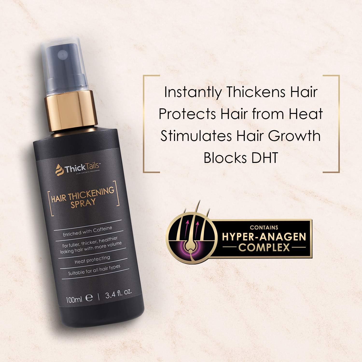ThickTails Hair Thickening Spray for Instant Volume & Fuller-Looking Hair, Lightweight Pre-Styling Mist with Caffeine - Image 4