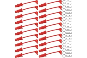 FRAIZOE RC 20Pcs RC Body Clips W/Pull Tabs R Pins Universal Shell Replacement Parts for 1/10 1/12 1/14 TRAXXAS ARRMA Axial Losi Redcat HPI Exceed Rc Car Crawler Truck Buggy Drone (Red)
