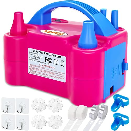 YEPVIE Electric Balloon Pump, Portable 2 Modes Balloon Blower Machine with 14 Ballon Arch Kits, Air Pump for Ballon, Balloon Inflator for Party Decoration
