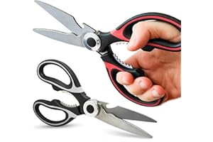 KT DEALS 2 Pack Kitchen Scissors Heavy Duty Kitchen Shears,Stainless Steel Multi-function Scissors For Cooking Food, Chicken, Fish, Pizza, Herbs, Meat
