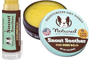 Natural Dog Company Snout Soother Bundle, Includes 2oz Tin + 0.15oz Stick, Dog Nose Balm for Chapped, Crusty and Dry Dog Nose