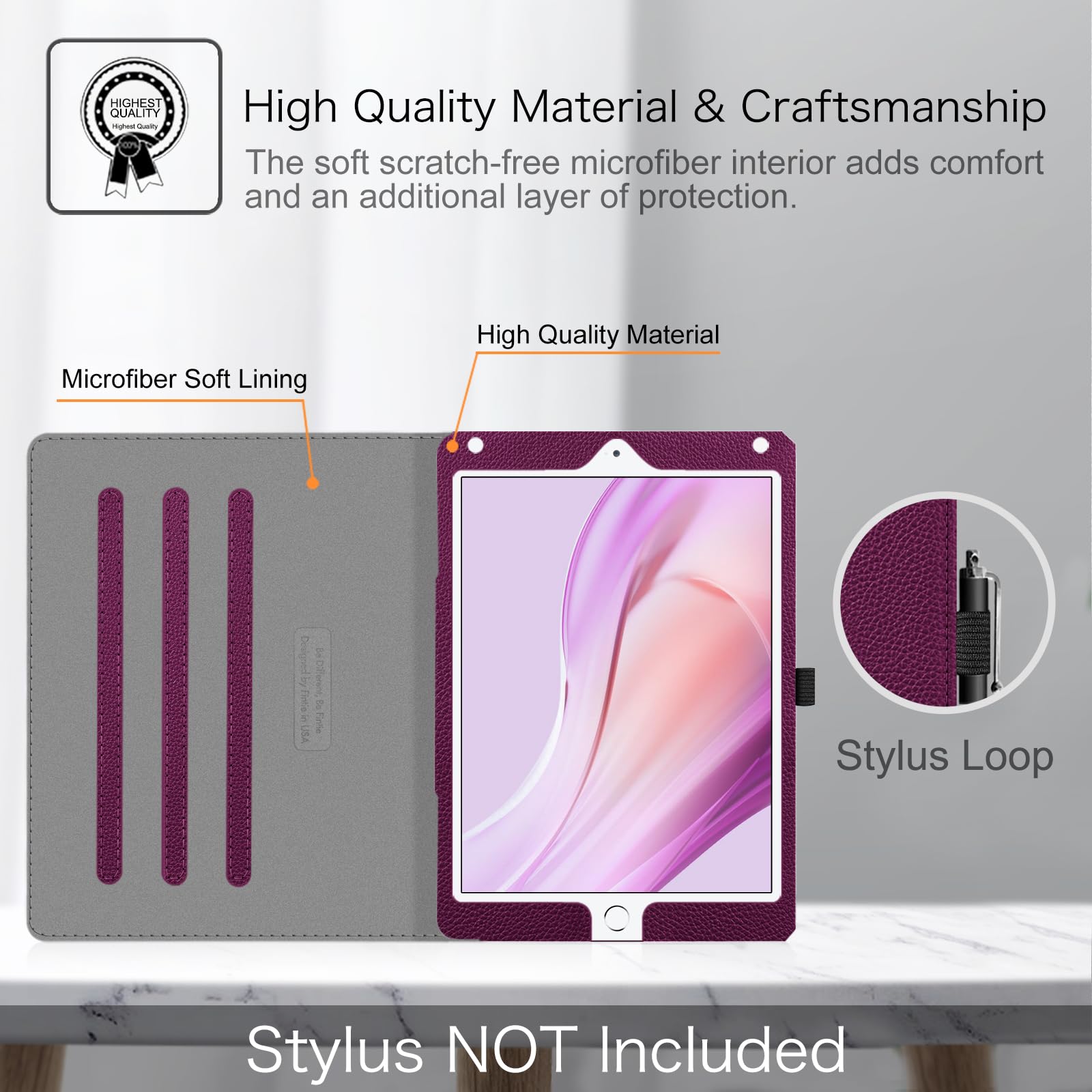 Fintie Case for iPad 6th / 5th Generation (2018 2017 Model, 9.7 Inch), iPad Air 2 / Air 1 (9.7 Inch) - [Corner Protection] Multi-Angle Viewing Stand Cover with Pocket, Purple