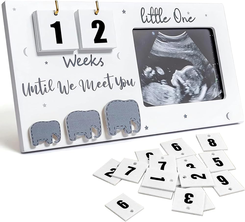 Johiux Baby First Scan Photo Frame Countdown Weeks Ultrasound Frame