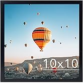 JCJMY 10x10 Picture Frame Black for Wall Hanging, Wall Mounting Horizontally or Vertically, 10 x 10 Square Wall Gallery Poster Photo Frame with Durable Shatter Resistant Plexiglass, Black
