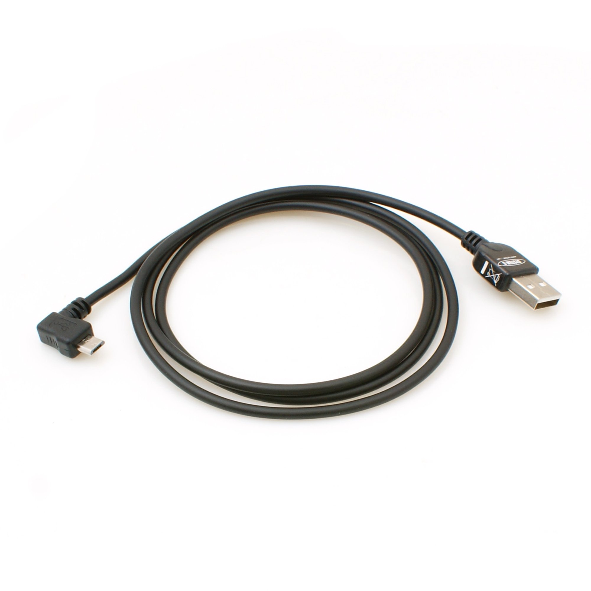 System-S micro USB 2.0 cable angled 90 degrees angled connector (left/male) adapter data cable and charging cable 100 cm