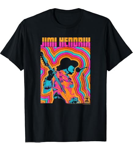 Amazon.com: Jimi Hendrix Official Black Spiral T-Shirt : Clothing