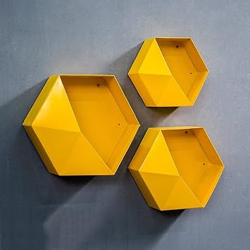 Sharon Hexagon Schmiedeeisen Regal Bucherregal Wand Esszimmer Wand Gelb 25cm 30cm 35cm Amazon De Kuche Haushalt