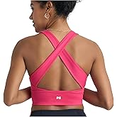 POPSUGAR Long Line Sports Bra Women, Workout Crop Tops for Women Longline Criss Cross Gym Yoga Tops with Built in Bra