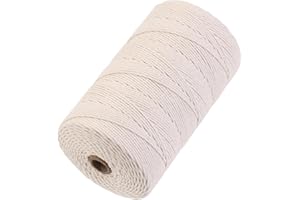 GOHOHOF Macrame Cord 2mm x 382yards Natural Macrame Cotton Rope Colored Macrame Rope Soft Cotton Cord Macrame Supplies Craft Rope Macrame Yarn for Plant Hanger Wall Hanger Dreamcatcher(Beige)