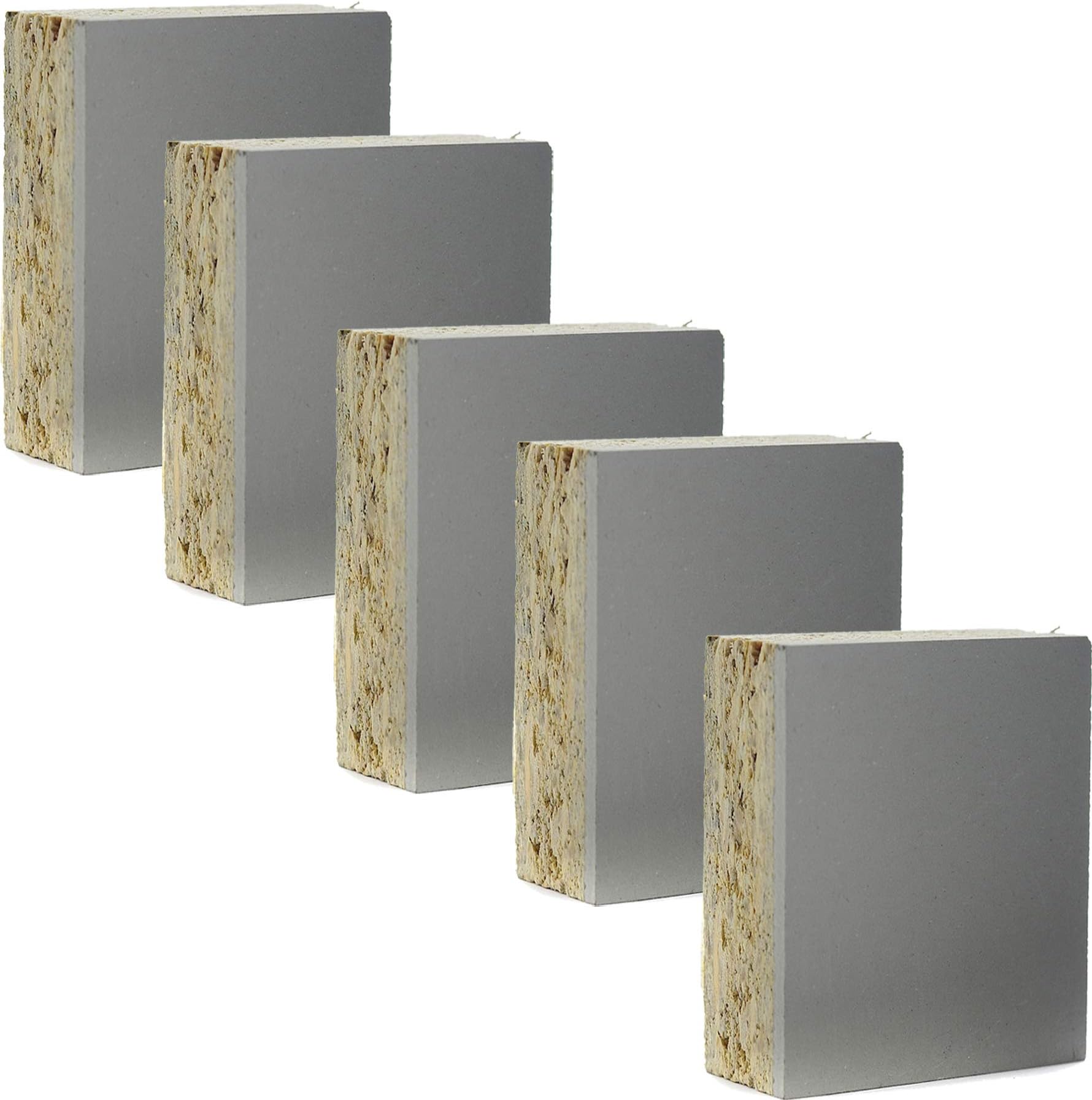 Block Mounted Carve Linoleum Studio Print Plate Gray Cut Carving Plates 5-Pack Project Artist Printmaking Art Set (3" x 4")