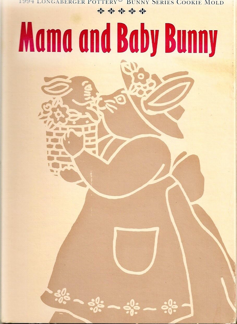 Longaberger Pottery Cookie Mold: 1994 Bunny Series - Mama and Baby Bunny by Longaberger