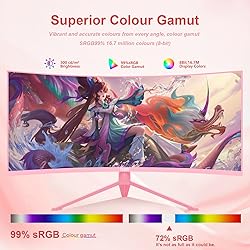 DJiEX 34 inch Pink Ultrawide Curved Computer Gaming