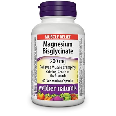 Webber Naturals Magnesium Bisglycinate 200mg, 60 Vegetarian Capsules