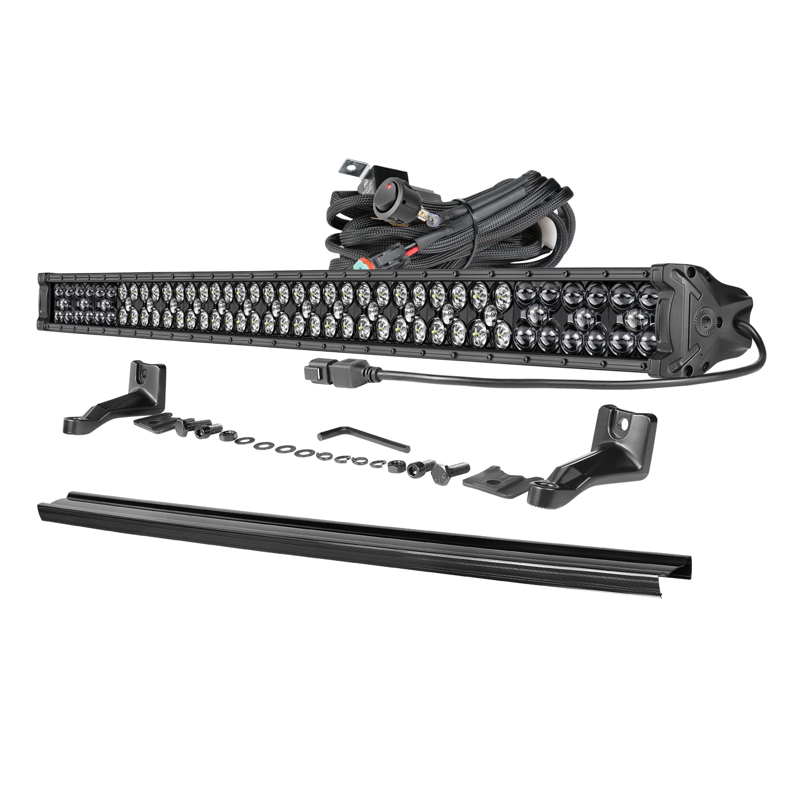 OFFROADTOWN 40'' 540W LED Light Bar with Wiring Harness and 40inch, White
