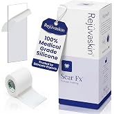 Rejuvaskin Scar Fx Silicone Sheeting, 1.5 Inch x 3 Inches Silicone Tape for Small Surgical Scars, 1 Sheet, Soften, Flatten &amp; Reduce the Appearance of Scars