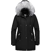 Soularge Women's Plus Size Winter Insulated Parka Coat with Faux Fur Hood