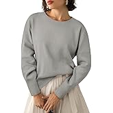 Yousify Womens Crewneck Knit Sweaters Casual Long Sleeve Loose Fit Fall Basic Soft Pullover Jumper Tops