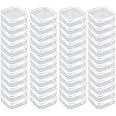 LJY 48 Pieces Square Mini Clear Plastic Storage Containers Box Case with Lids for Small Items and Other Craft Projects (2.1 x 2.1 x 0.8 inch, Transparent)