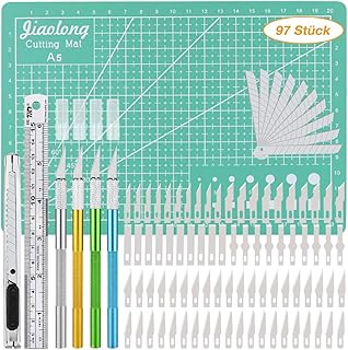 K KUMEED Skalpell Basteln Set mit 80 Ersatzklingen Schnitzmesser, Edelstahl Papiermesser, Skalpell Messer Basteln, Bastelmesser Set Carving Craft Messer Set, Skalpell Set zum Basteln