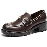 DREAM PAIRS Women's Chunky Loafers, Platform Comfortable Slip-On Dressy Business Casual Shoes