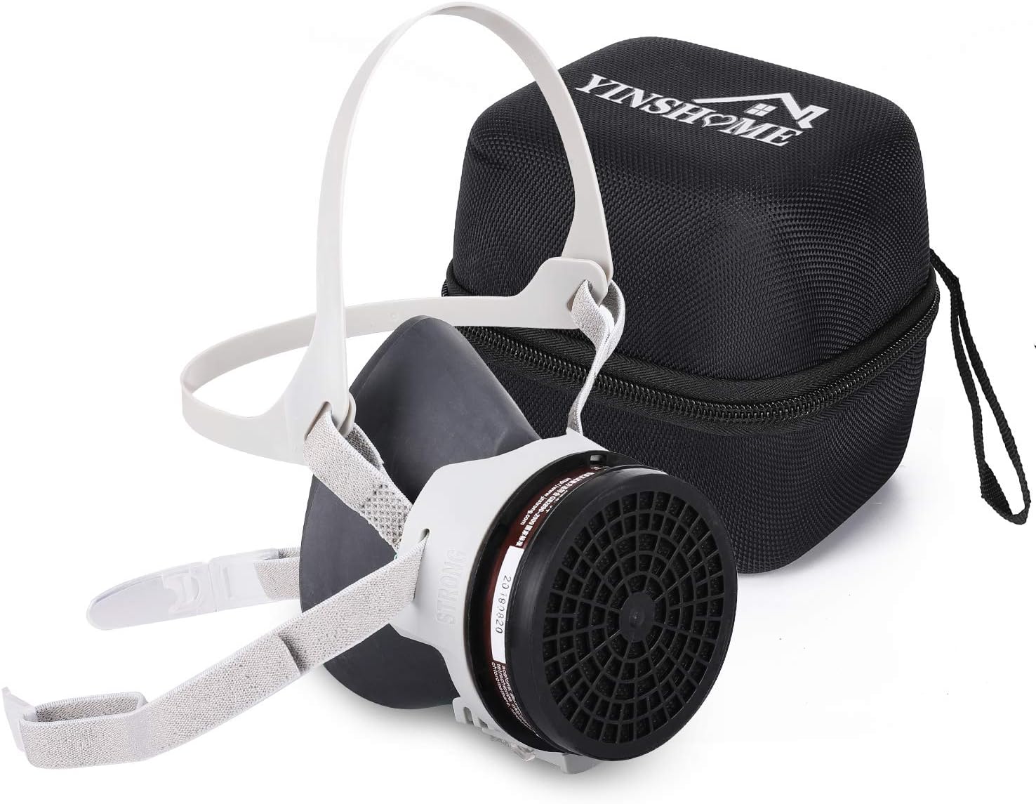 Respirator Mask(Plus Hard Travel Case),Gas Mask Respirator with Filter as Paint Mask,Chemical Mask for Breathing Protection Respirator Against Dust,Organic Vapors,Chemicals,Item NO YH-S-HEI