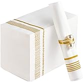 100 Pack Paper Napkins Guest Towels Disposable Premium Quality 3-ply Dinner Napkins Disposable Soft, Absorbent, Party Napkins Wedding Napkins for Kitchen, Parties, Dinners or Events