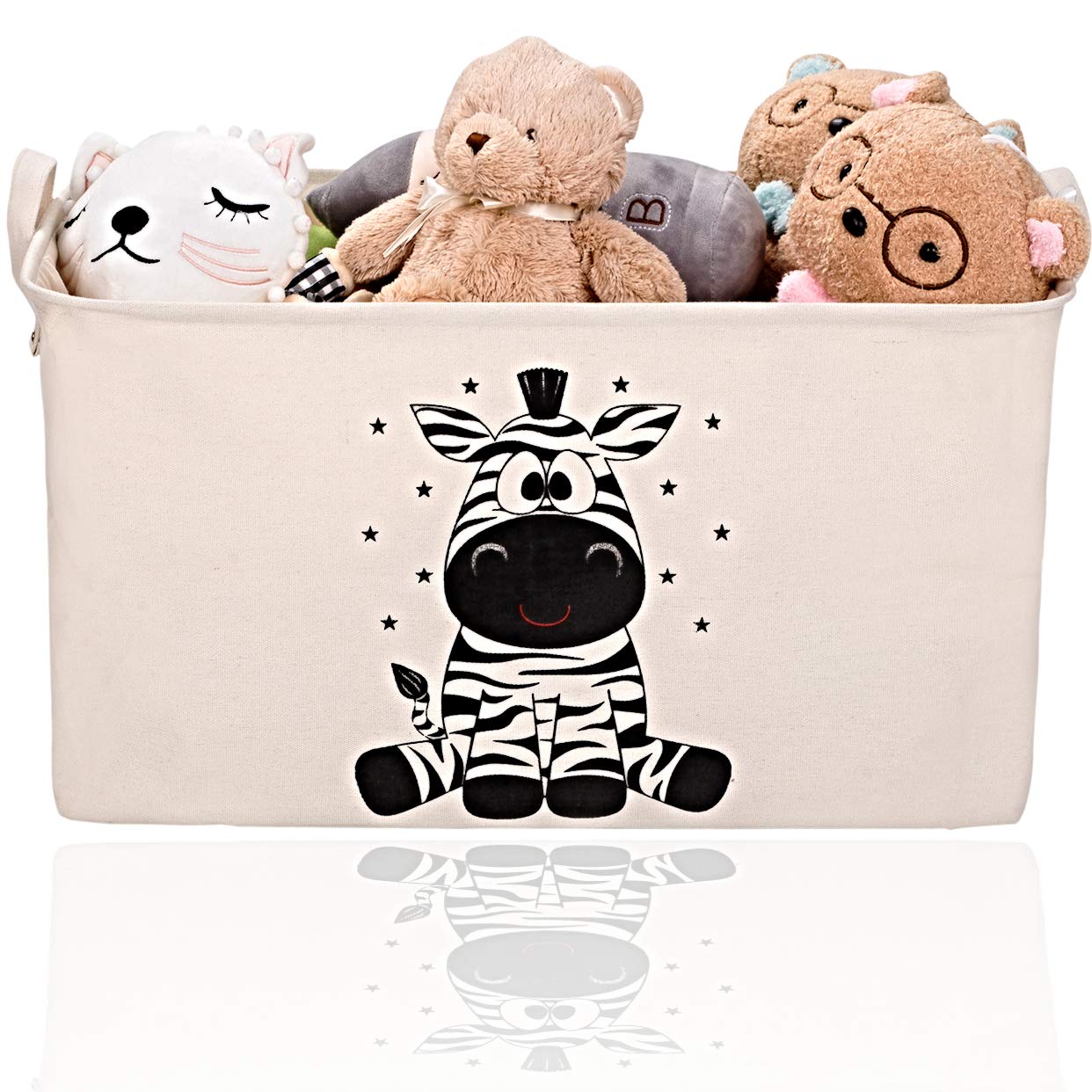 Toy Basket Children's Large Rectangular with Lid 2nd Generation Play Case, Foldable Storage Box for Children's Room, Toy Basket for the Living Room, Rigid Space-saving Box Made of Fabric