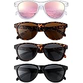 GGSTDDUP 4 Pack Polarized Sunglasses for Women Men Round Trendy Shades with UV400 Protection Trendy Classic Retro Style Fashion