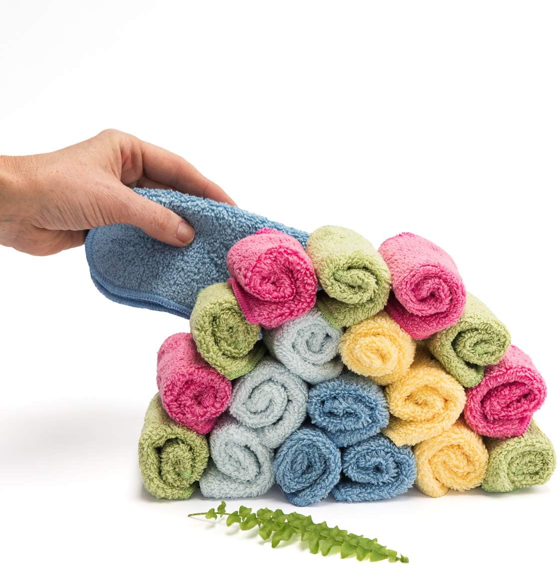 Cheeky Wipes, Organic Premium Rainbow Heavyweight Cotton 25 pack Baby Wipes, 15x15cm Reusable Towelling Wipes - Image 3