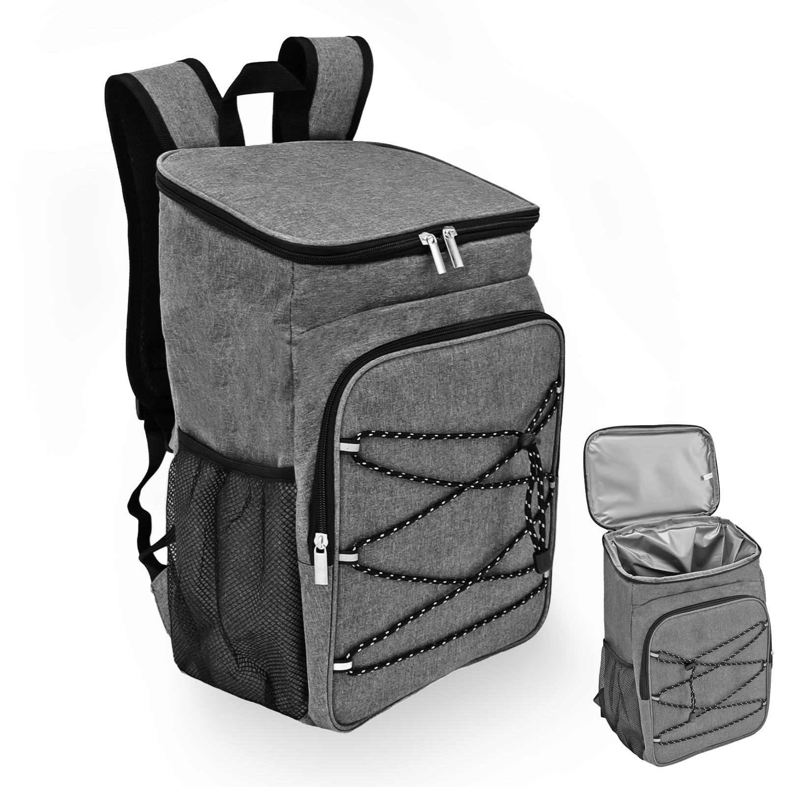 Insulated Cooler Backpack, 10.6 X 7.1 X 15.7Inch Camping Thermal Cooler Bag, Leak Proof Lightweight Lunch Backpack for Fruits Drinks Lunch Boxes